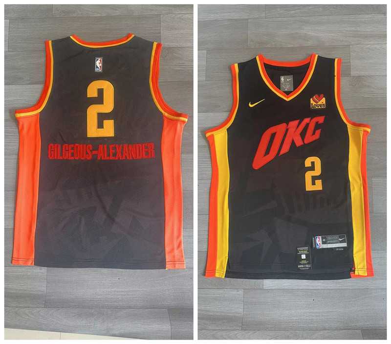 Thunder 2 Shai Gilgeous Alexander Black Nike 2023-24 City Edition Swingman Jersey,We sell and wholesale Thunder 2 Shai Gilgeous Alexander Black Nike 2023-24 City Edition Swingman Jersey on line form chian!